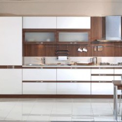 Ceviz - Beyaz Mutfak Dolabı