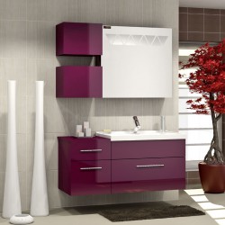 Beyaz Mor Banyo Dolabı