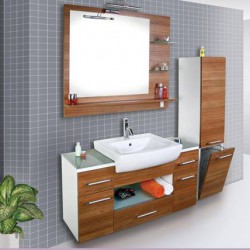 Ahşap Desenli Banyo Dolabı
