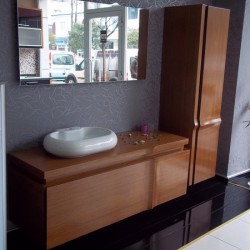 Lake Ahşap Kaplamalı Banyo Dolabı