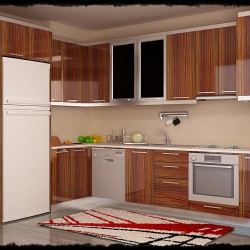 Ahşap Kaplama Mutfak Dolabı